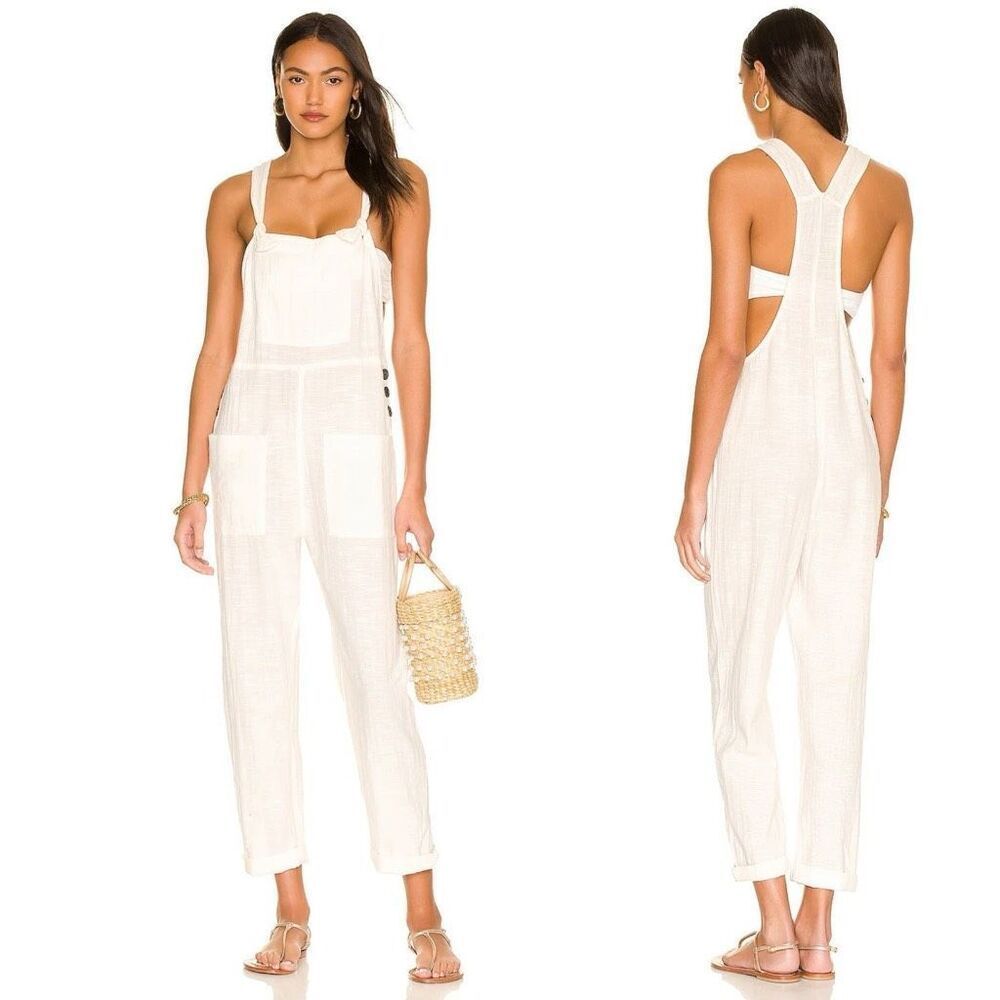 LSpace Cali Girl Jumpsuit Size M in cream